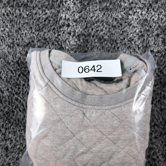 Patagonia Sweatshirt Womens Small Beige Organic Cotton Quilt Crew Pullover Logo - Picture 12 of 12